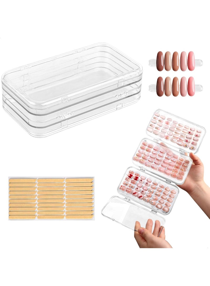 مجموعة صندوق تخزين الأظافر، طقم أظافر لاصقة، حامل عرض فن الأظافر، منظم أظافر قابل للطي بثلاثة مستويات، لتخزين الأظافر - Image 1